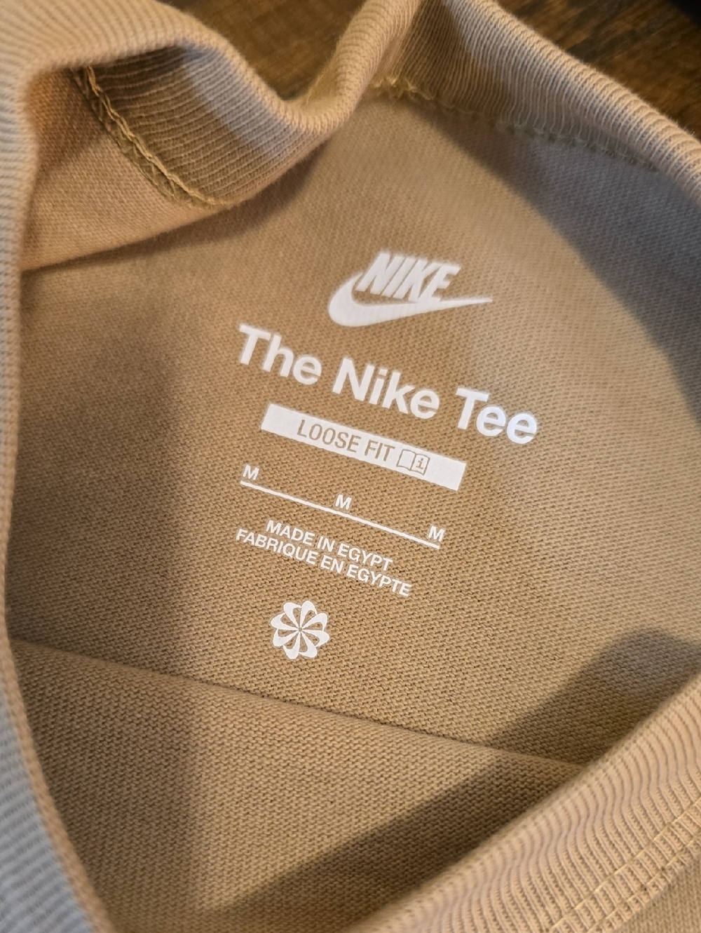 Mens Nike Classic Taupe Crewneck Tee with Matching Logo - Picture 5 of 10
